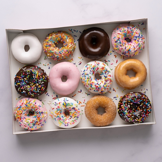 Party Box donut assortment at Duck Donuts
